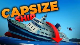 DETAILED Ship CAPSIZES and SINKS  Stormworks Build and Rescue [upl. by Aihsiek400]