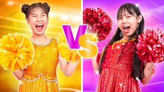 One Colored Dance Challenge Red Vs Yellow Girl At Dance Contest  Funny Stories About Baby Doll [upl. by Alex]