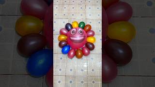 Big Purple Smile balloon with water colorful amp mini cycle rainbow balloons pop reverse asmr satisfy [upl. by Cecile]