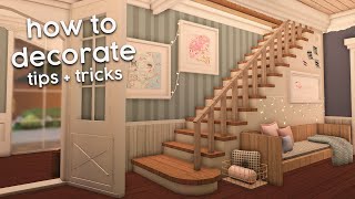 How to Decorate your House Builds in Bloxburg Tips amp Tricks [upl. by Ahkihs]