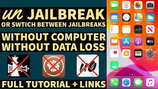 How to unjailbreak iPhone  iPad  unc0ver amp checkra1n  No PC  No data loss  Restore RootFS [upl. by Appleby959]