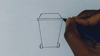 how to draw a dustbin dustbin drawing step by step [upl. by Giselbert]