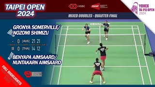 Gronya Somerville  Shimizu vs B Aimsaard  N Aimsaard  Taipei Open 2024  QF WD Highlights [upl. by Anasxor260]