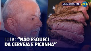 Lula minimiza avaliações negativas do governo quotnão esqueci da cerveja e picanhaquot [upl. by Acirderf]