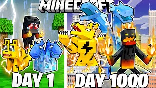 I Survived 1000 Days as ELEMENTAL CREATURES in Minecraft [upl. by Anemolihp]