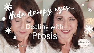 How to use eye makeup to hide Ptosis droopy uneven eyes [upl. by Ailssa]