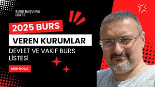 BURS VEREN KURUMLAR LİSTESİ 2024  2025 Burs Başvuruları [upl. by Tracey]