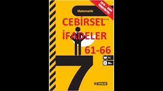 HIZ YAYINLARI 7 SINIF MATEMATİK CEBİRSEL İFAGELER 6166 [upl. by Gerald771]