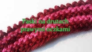 Jak zrobić na drutach szal w paski prawymi oczkami [upl. by Nohsreg373]