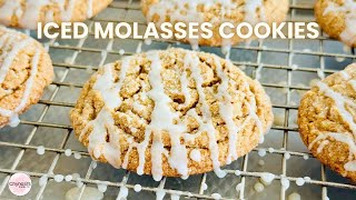 Soft amp Chewy Iced Molasses Cookies  Easy Holiday Dessert Recipe with Vanilla Glaze [upl. by Anivad220]