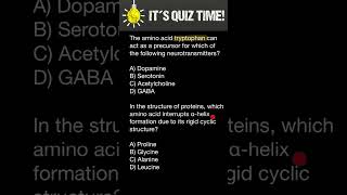 The amino acid tryptophan can act as a precursor for which of the following neurotransmitters [upl. by Oleic100]