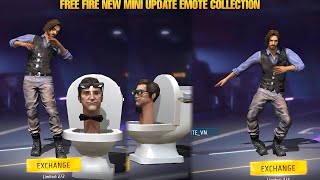 FREE FIRE X SKIBIDI TOILET EMOTE  NEW NINJA DANCE EMOTE FREE FIRE MINI UPDATE EMOTE COLLECTION [upl. by Anaeda498]