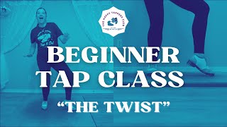 BEGINNER Online Tap Classes for Adults 💜 quotThe Twistquot by Chubby Checker 🩵 STEPBYSTEP Tap Dancing [upl. by Shaper159]