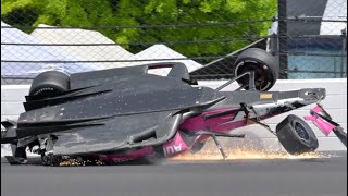 Kyle Kirkwood amp Felix Rosenqvist Huge Crash  2023 Indianapolis 500 [upl. by Etnoed]