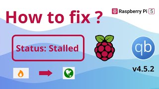 Raspberry Pi 5  Qbittorent v452  Status Stalled  How to Fix  Flame icon  Firewalled [upl. by Barthol205]