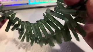 Gemstone wind chimes ASMR sounds w crinkle crunching fabric wood squeezing amp whisper  soft spoken [upl. by Olleina625]