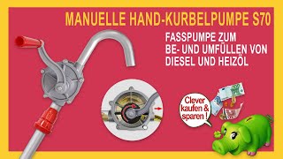 Manuelle Hand Kurbelpumpe S70  DieselÖl Fasspumpe [upl. by Xed76]