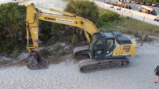 Relax and enjoy as Restoration of PassAGrille Beach has begun widening it St Petersburg FL 52824 [upl. by Eednac]