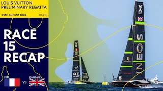 Louis Vuitton Preliminary Regatta  Race 15 Recap [upl. by Enasus732]