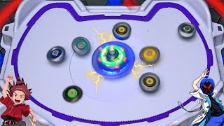 We made BEYBLADES battle against the INFINITE SPINNING TOP [upl. by Beutler]