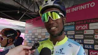 Biniam Girmay  Interview at the start  Stage 4  Giro dItalia 2024 [upl. by Merrile]