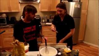 Beer battered corn dogs in candied bacon recipe [upl. by Arika]