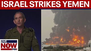 BREAKING Israel strikes Yemen after Houthis attack Tel Aviv  LiveNOW from FOX [upl. by Dirraj870]