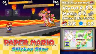 Paper Mario Sticker Star Walkthrough 63 World 63 Bowsers Sky Castle FINAL Boss Credits [upl. by Notsle278]