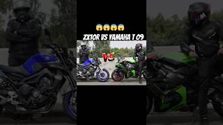 Kawasaki Ninja zx10r vs MT 09 super bike viral short new video trending Rinku rider [upl. by Yllatan]