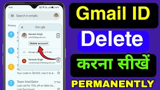 Gmail Id Kaise Delete Kare Permanently  How to Delete your Google Email Account Permanently [upl. by Eicarg]