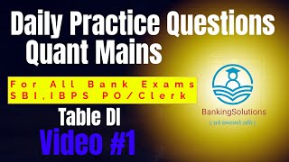 Table DI  Quant Mains Level Content  Video 1 [upl. by Sahc]