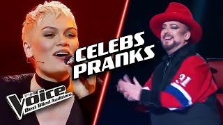 Unexpected CELEBRITY PRANKS on The Voice [upl. by Dazhahs525]