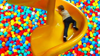 Indoor PLAYGROUND Family Fun for Kids  Play Center with Slides and more activities [upl. by Medovich288]