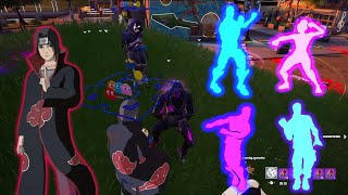 Itachi Uchiha Emote Battles In Party Royale [upl. by Lainahtan]