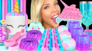 ASMR PASTEL FOOD UNICORN CAKESICLES EDIBLE POP IT SPRINKLES POP ROCKS UNICORN FOOD MUKBANG 먹방 [upl. by Aehcsrop]