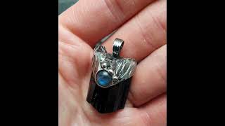 TourmalineLabradorite Pendant jewelry tourmaline labradorite pendant healingcrystals [upl. by Clementia573]