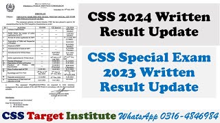 CSS 2024 Written Result  CSS Special 2023 Written Result  CSS Result  FPSC [upl. by Ivey]