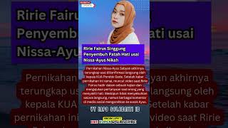 Ririe Fairus Singgung Penyembuh Patah Hati usai Nissa Ayus Nikah ririefairus nissasabyan [upl. by Yanehc772]