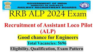 Recruitment of Assistant Loco Pilot ALP 2024 Notification out  Indian Railways  5696 Vacancies [upl. by Devinna]