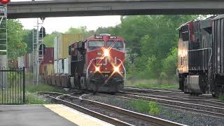 CN Train 368 Setting Off Meets CN Train 149 Westbound June 8 2023 [upl. by Kciredor]