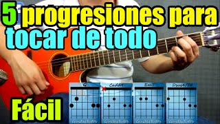 Las 5 progresionescombinaciones de acordes más usadas en la guitarra [upl. by Nnaoj979]