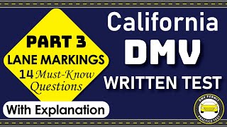 2024 California DMV Permit Practice Test  Part 3  Lane Markings  14 Must Know DMV Test Questions [upl. by Konopka]