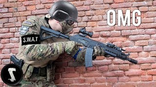 SWAT Officer tries Airsoft and DESTROYS Everyone [upl. by Robb]