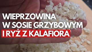 Keto ryż z kalafiora i mięso w sosie grzybowym [upl. by Laniger790]