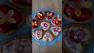 Erdbeeren Marzipan Herz Torteletts zum Muttertag shorts shortvideo short [upl. by Annoek]