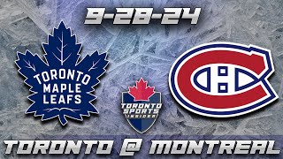 92824 Toronto Maple Leafs vs Montreal Canadiens Game Audio  NHL Preseason Gamecast amp Chat [upl. by Elleirad425]