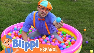 Aprende con pelotas de colores  Aprende con Blippi  Videos Educativos [upl. by Aihtyc]