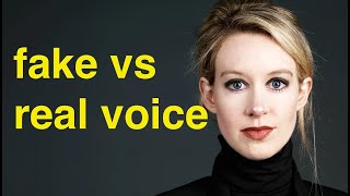 Elizabeth Holmes Real Voice vs Fake Voice  voice change comparison  Theranos [upl. by Assilanna]