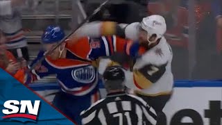 Golden Knights Alex Pietrangelo Slashes Leon Draisaitl Up High Before Going After Connor McDavid [upl. by Mcnair118]