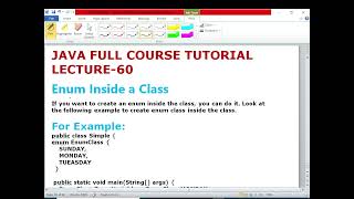 JAVA LECTURE 60 Enum Inside A Class Full Explanation With Example ECL365CLASSES [upl. by Kussell106]